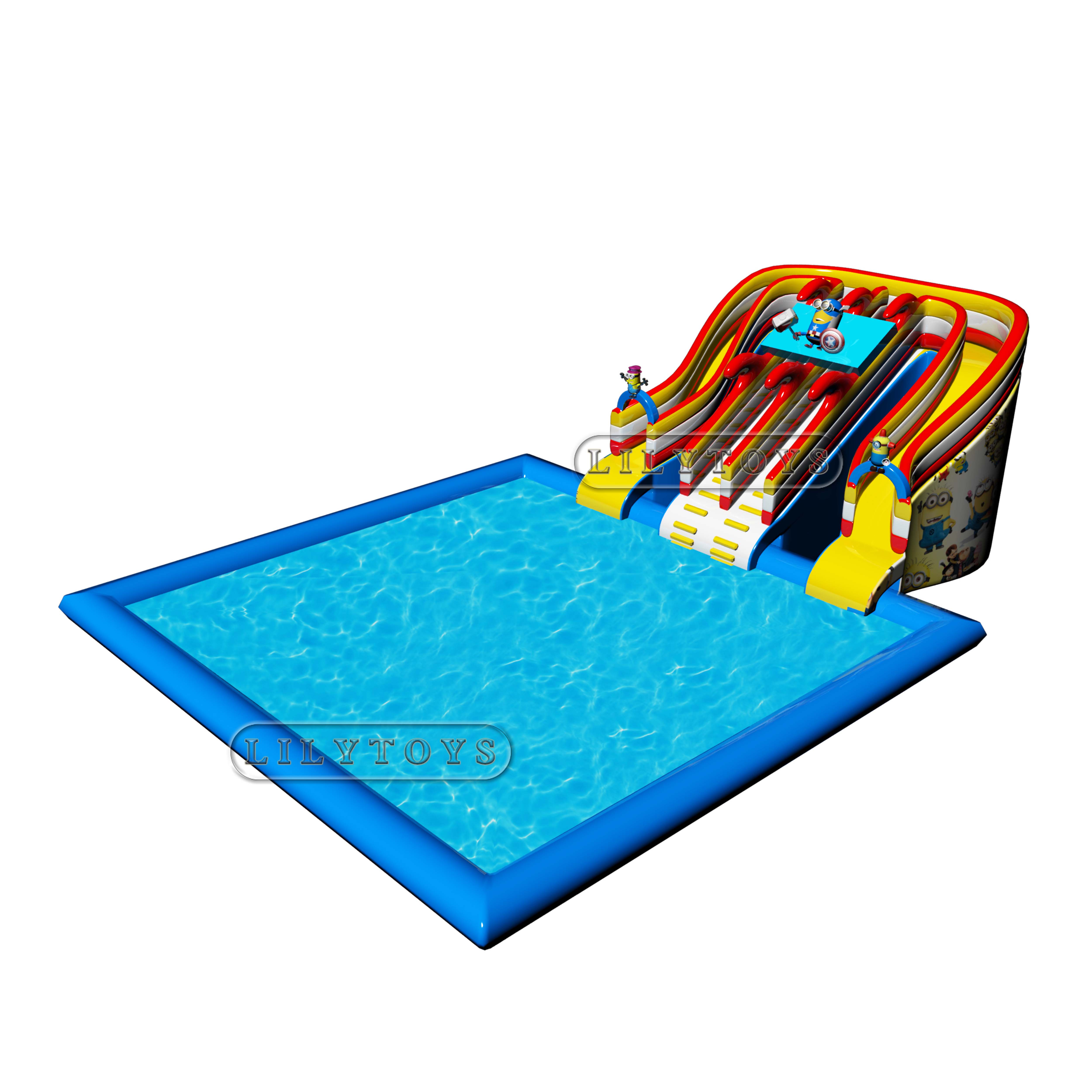 Надувная горка Lilytoys для бассейна, прыгающий замок с водной горкой, горка для продажи
