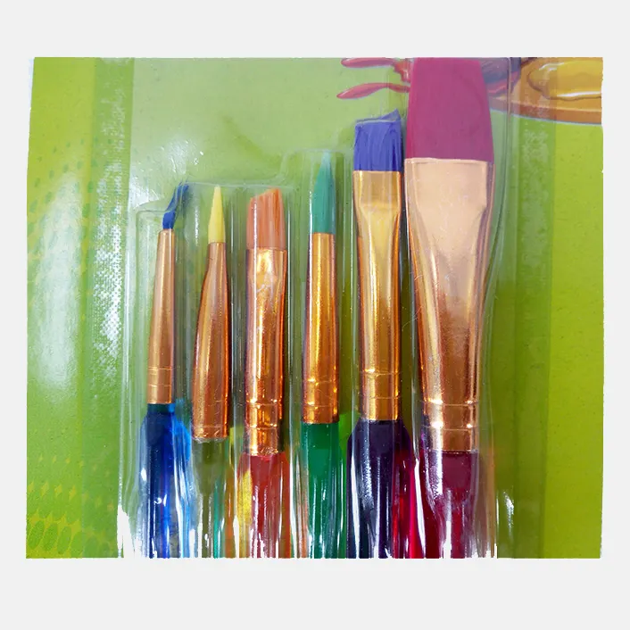 6 Piece Hand Made All Purpose Nylon Hair Acrylic Paint Brushes For Acrylic And Oil Color Watercolor Painting Brush