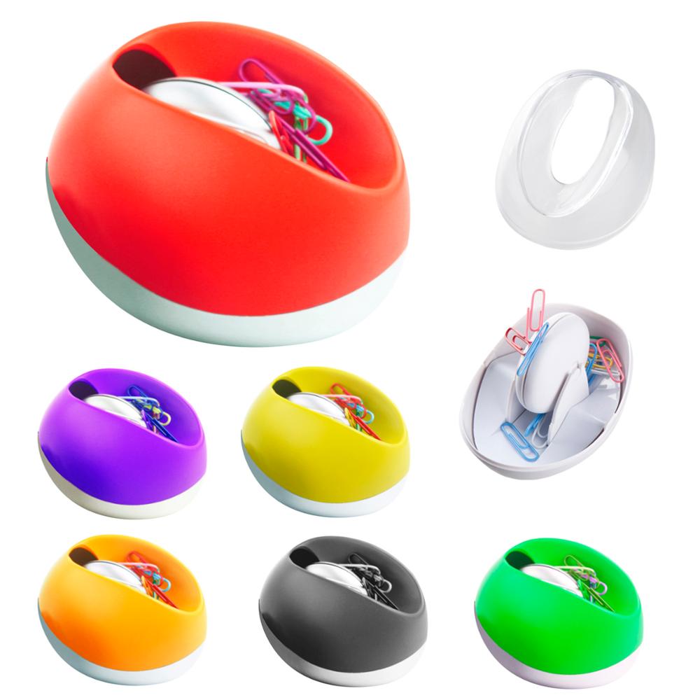 Table solid white base clear colorful plastic oval tray magnet circle rolling ball stationery office paper document clip case