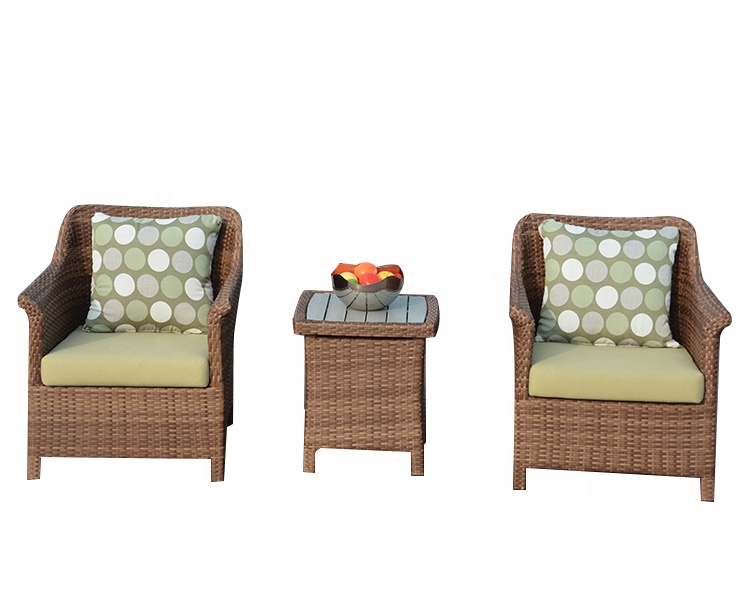 Hot sale balcony furniture 3pcs KD Aluminum outdoor rattan wicker chair