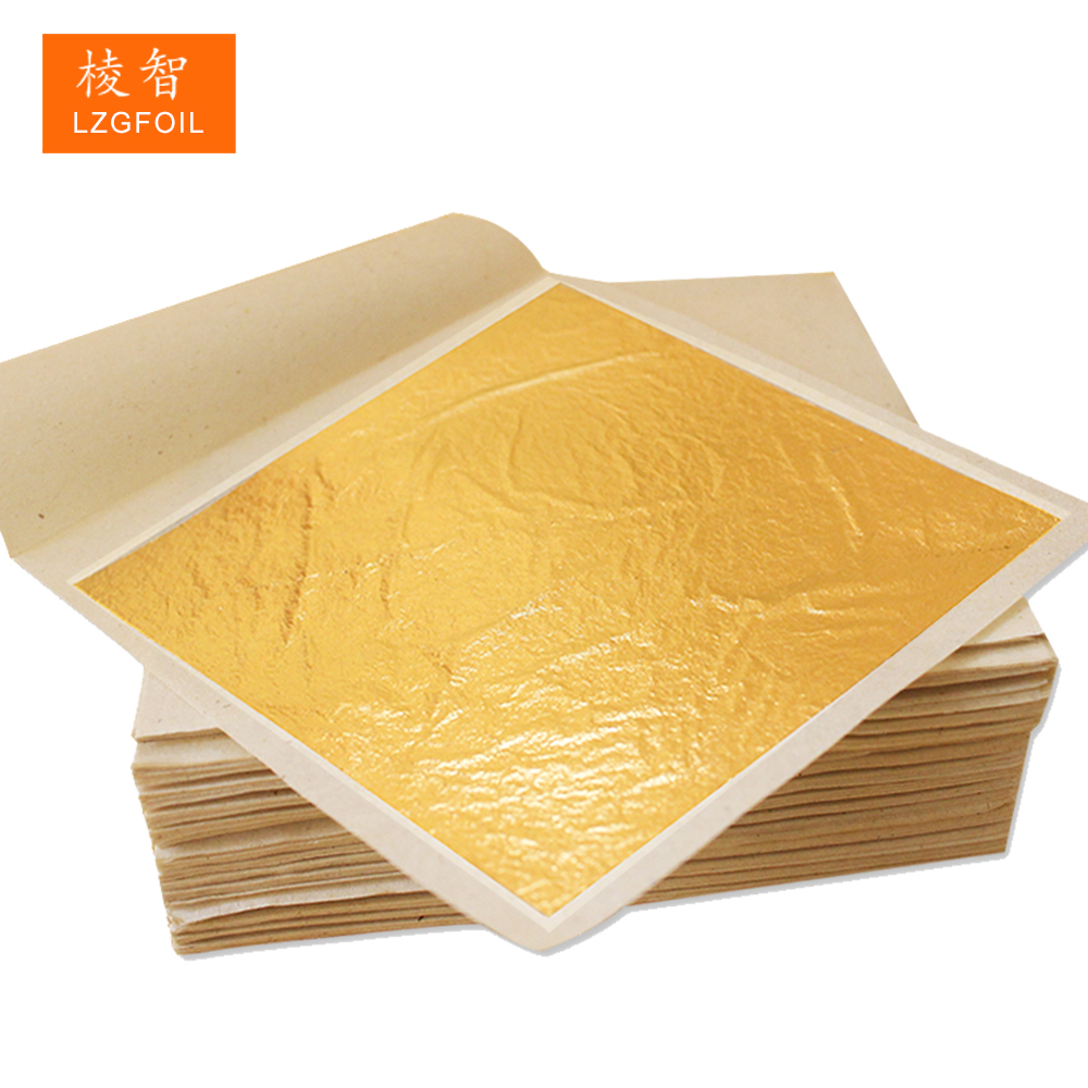 Hoja de oro Подлинная 24K Золотая фольга, фольга для ухода за кожей, пищевое украшение, съедобная 99.99% натуральная Золотая фольга, бумага 10*10 см