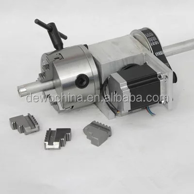 4th axis rotary dividing head for cnc router machine ,stepper motor kit