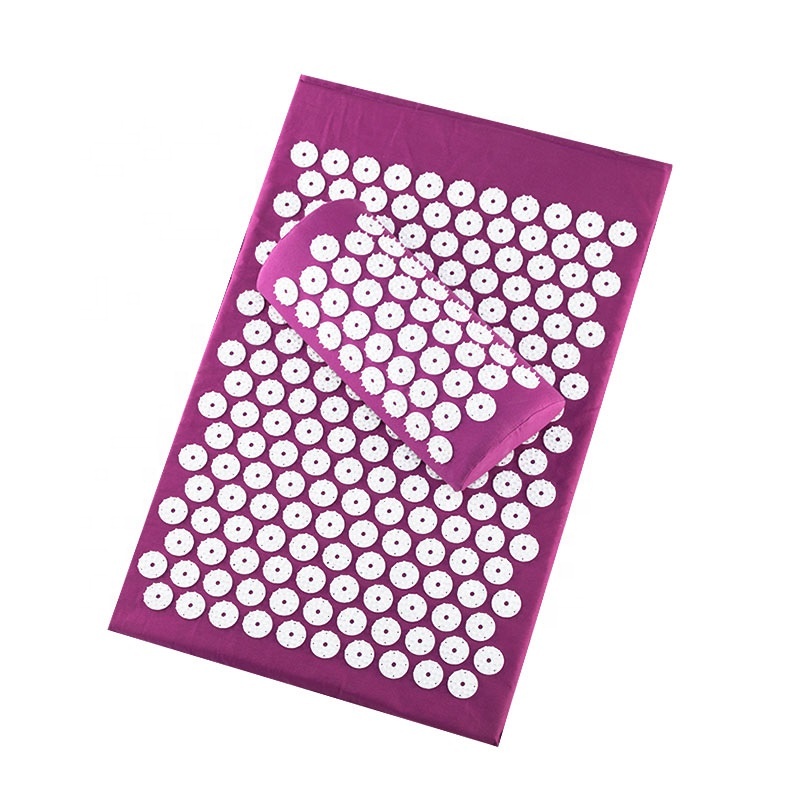 Massager (appro62*38cm)Cushion Massage Mat Acupressure Relieve Back Body Pain Spike Mat Acupuncture Massage Yoga Mat+Pillow