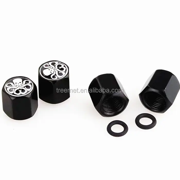 4Pcs Car Auto Wheel Tyre Tire Stem Air Valve Dust Caps Covers Motorcycle Skull