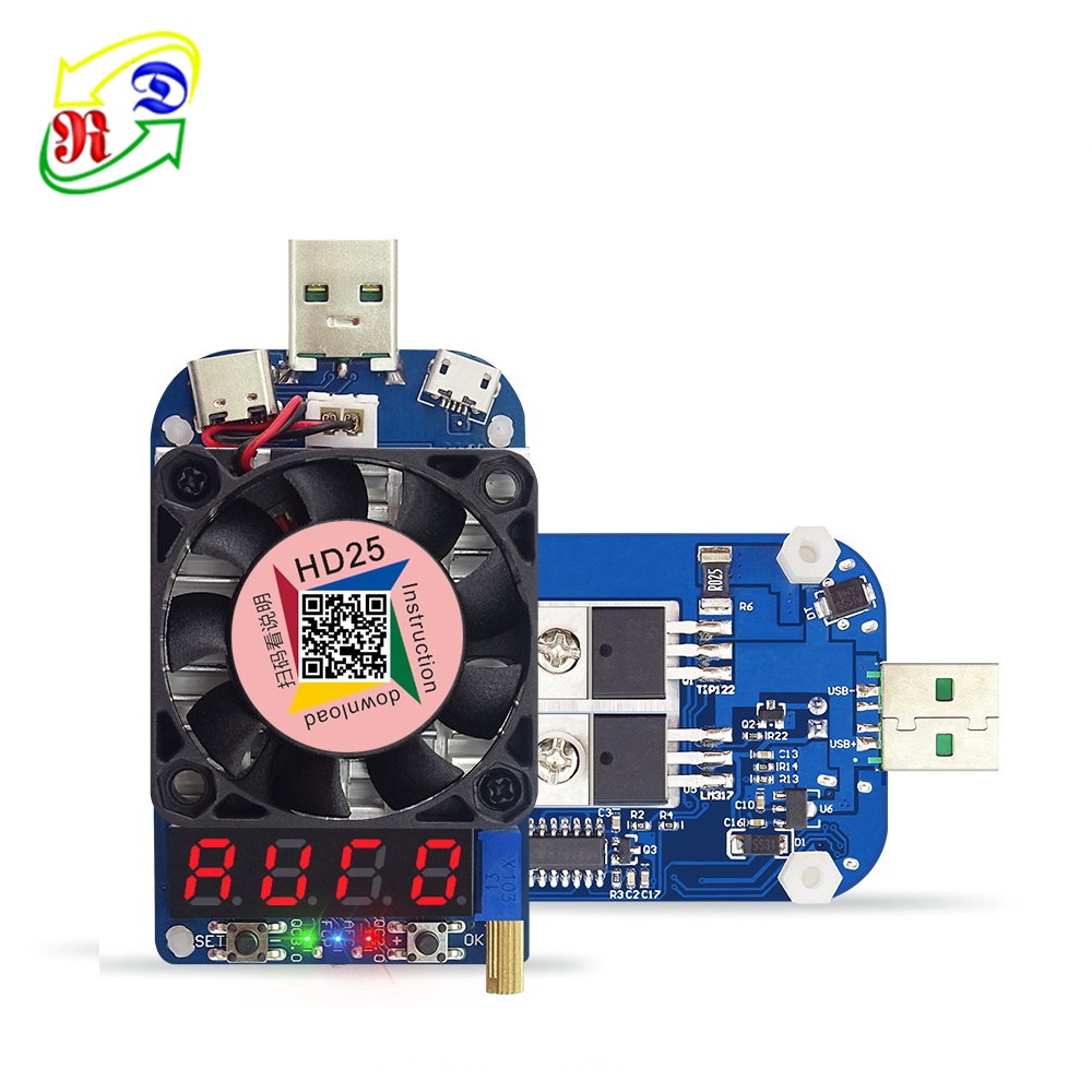 RD триггера Функция нагрузки HD25 USB интерфейс разряда батарея тестер регулируемый ток 25 Вт Интеллектуальные Электронные нагрузки
