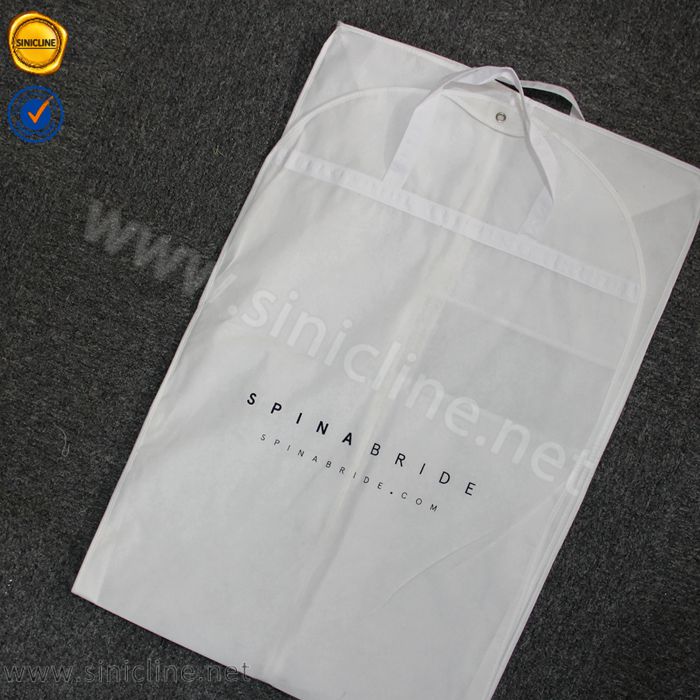 Sinicline пользовательские high end складной упаковки bag белая свадебная сумка для одежды