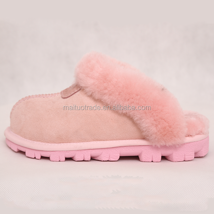 Women Real Fur Slippers Winter Real Fur Sheepskin Slippers