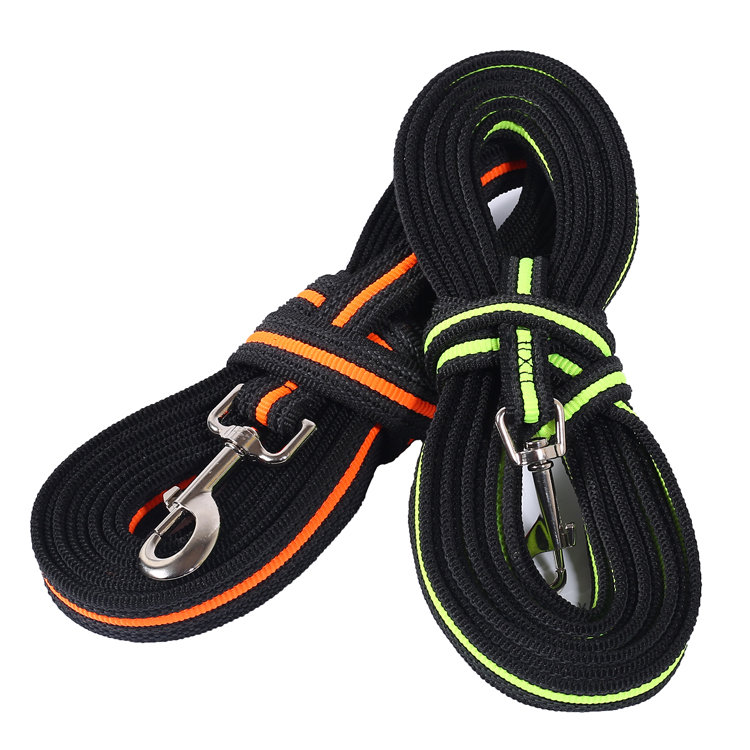 Dog Lead Nylon Rubber Thread Anti Non Slip Elastic Grip Webbing Nylon Rope Pet Dog Leash Large Mountain Climbing Running Solid