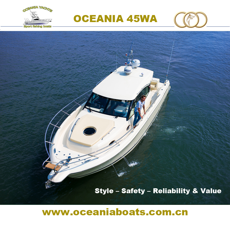 Роскошная лодка из стекловолокна для отдыха и спорта OCEANIA 45WA, сделано в Китае