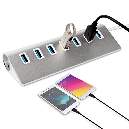 Гаджеты 2018 супер быстрый Реверсивный алюминиевый 7-портовый usb 3,0 концентратор высокая скорость для ноутбуков
