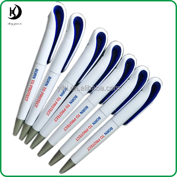 JXC159 twist white customized logo plastic ball pen for promotion