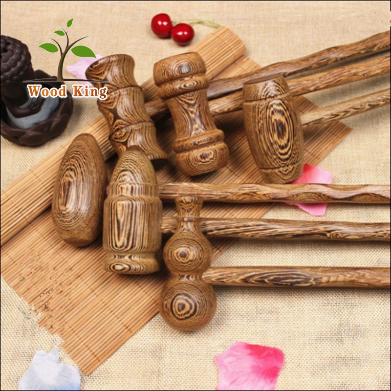 Wholesale Mahogany Wenge U-Type Head Care Fitness Pat Meridian Lamented Body Massage Hammer Massager