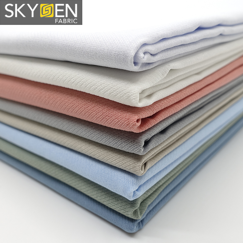 2019 горячая Распродажа Skygen рубашки ткань однотонная окрашенная мягкая однотонная ткань оптом 60% вискоза 35% нейлон 5% спандекс ткань для одежды