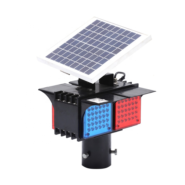 Roadsafety Solar Powered Blue Red Led Traffic Warning Light