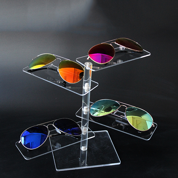 Уникальный дизайн Knock-Down прозрачный Sunglass дисплей стенд держатель стойки для четырех пар очков оптический дисплей
