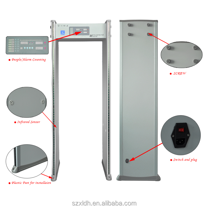 Best price securiey systems LED display walk through metal detector high sensitivity door frame metal detector