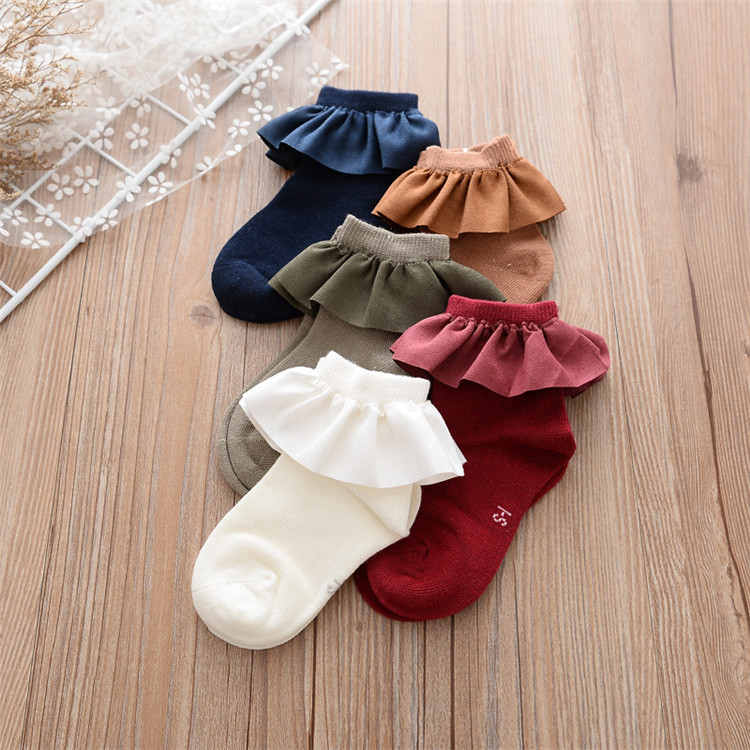 Cozy Ruffle Frilly Vintage Lace Girls Ankle Socks Princess Girls Socks