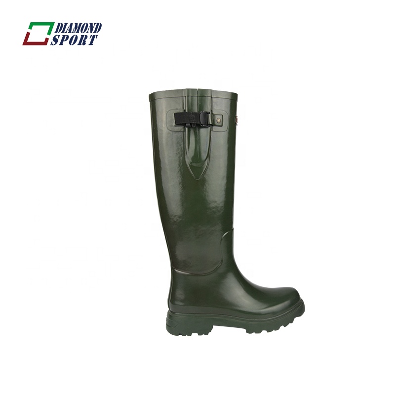 Модные женские сапоги до колена для верховой езды welly boot
