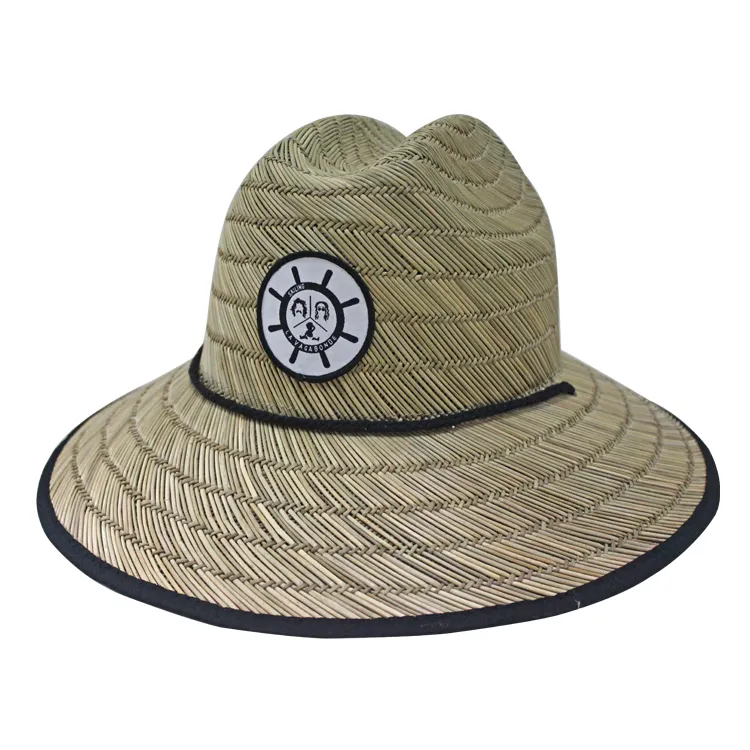 2020 high quality surf summer mens custom wholesale straw lifeguard hats