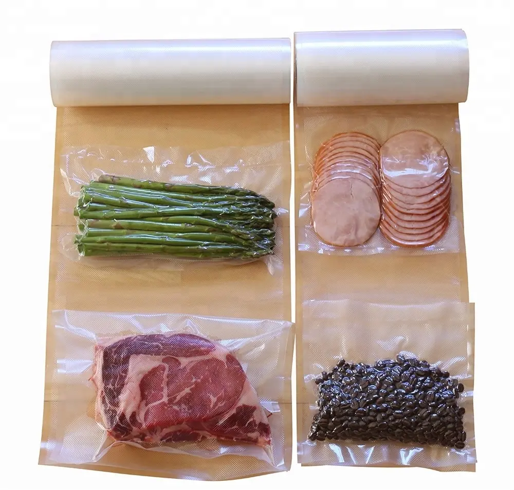 Transparent Food Grade Embossed Plastic Vacuum Sealer Bags Roll For home Camp Restaurant Freeze