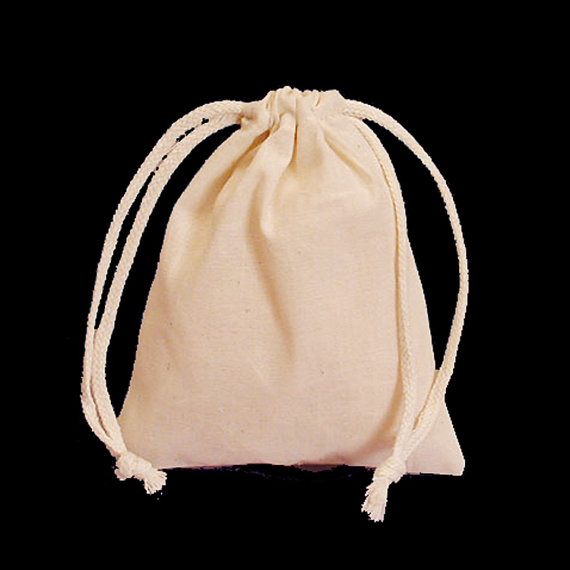 3 "x 4" хлопок небеленой Drawstring сумки натуральный хлопок Муслин Сумки