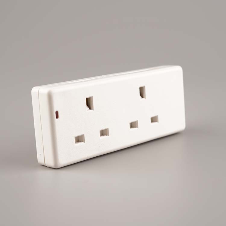 WK 13A 2 Way British Standard Power Strip with Neon & 2M 1.25mm Cable Socket