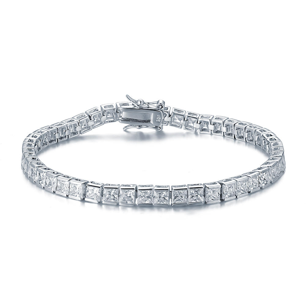 Peishang Classic Armband 925 Ster Charm Style Cubic Zirconia White Gold Plating Chain Tennis Bracelets For Men
