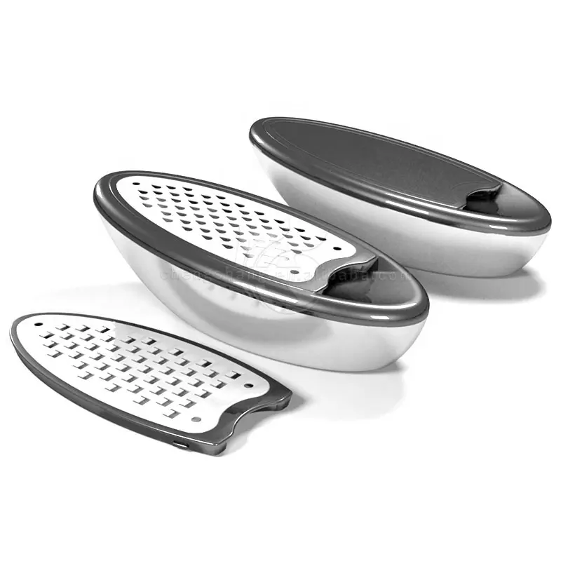 Patent Boat shaped PP food mini Cheese Grater Stainless Steel Fruits and Vegetables Grater set