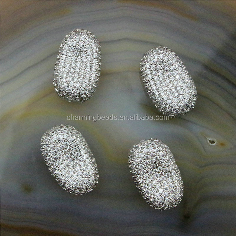 CH-JAB0650 модные micro pave CZ бусины, оптовая торговля CZ Ювелирные изделия из бисера, латунь, w/кубический циркон бусины для изготовления браслета ассорти