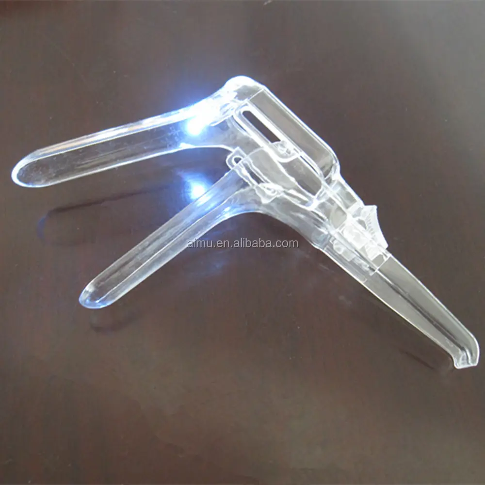 plastic disposable speculum with light source for vagina examination and treatment