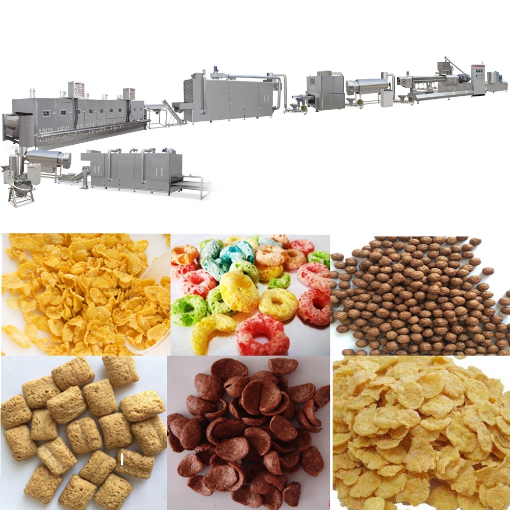 CE Полностью автоматическая машина для производства кукурузных хлопьев, машины для производства завтраков, зерновых машин