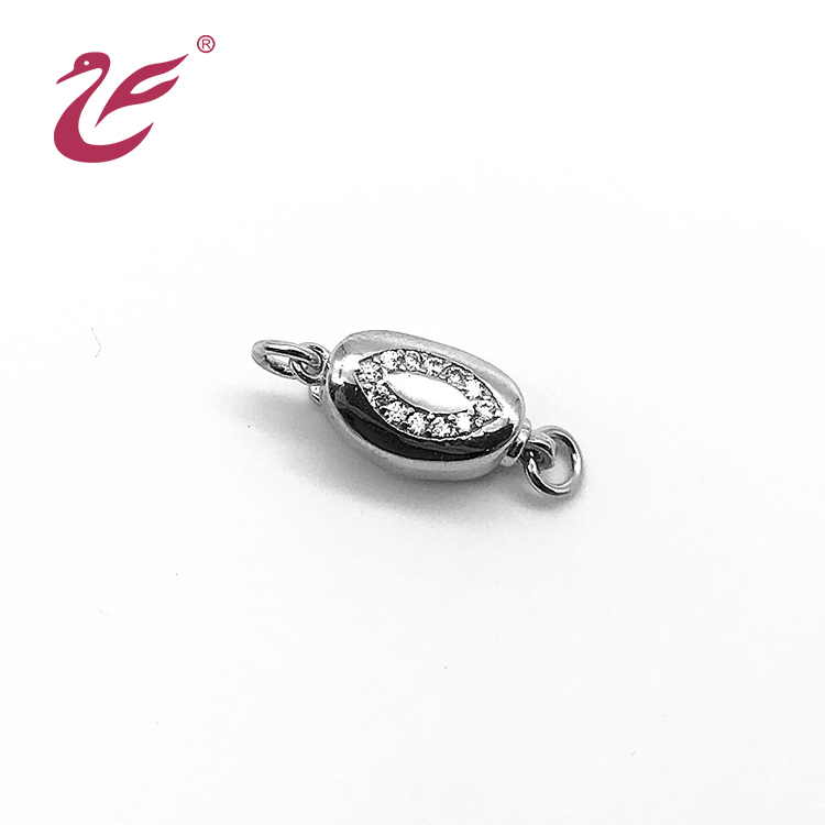 luxury fashion Ingot buckle Ingot buckle zircon sterling silver necklace bracelet jewelry clasp lock bead pearl closure clasps