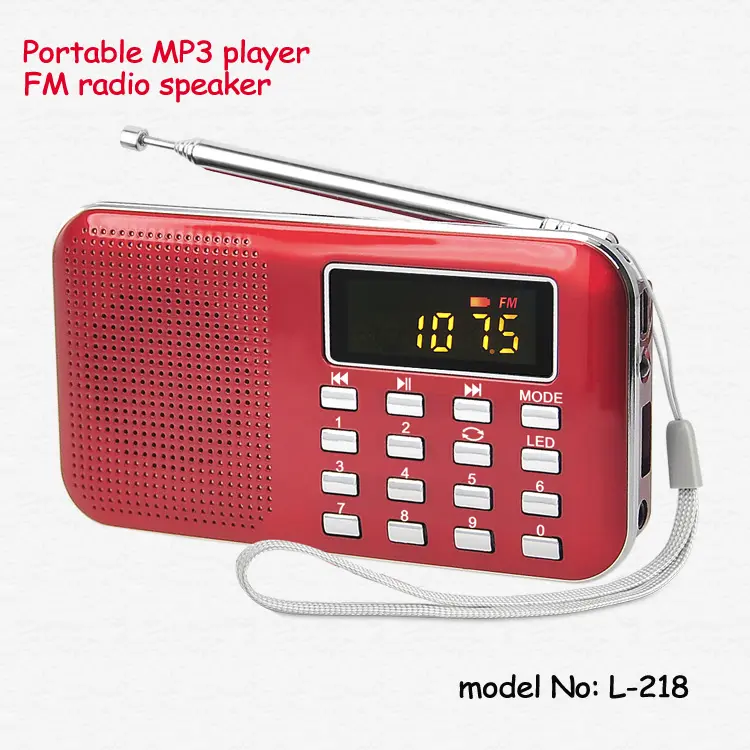 Портативный заряжаемый Музыкальный usb-плеер, fm-радио, mp3-плеер с динамиком