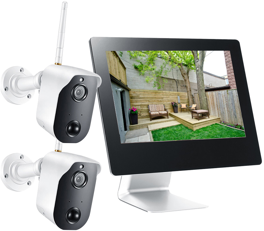 9 дюймов 2CH HD 1080P батарея IP Камера PIR Wi-Fi Беспроводной NVR комплект безопасности, поддержка 128 г Micro SD карта, двухсторонний звук, на открытом воздухе