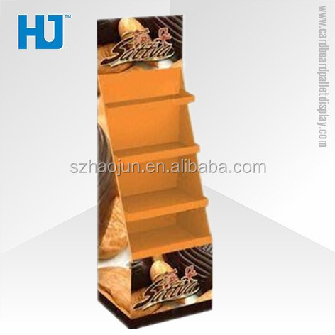 Custom folding used bakery display cases for sale, chocolate hershey cardboard advertising display stands for outlet stores