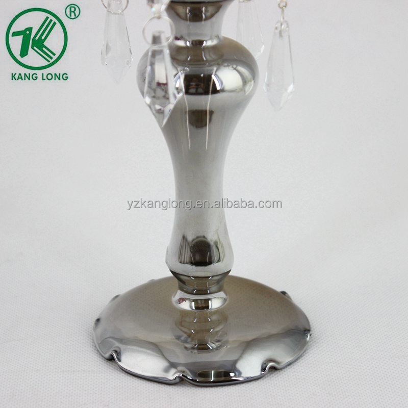 New single-head beads Candlestick Beautiful Flower Shape Single Head Silver Plating Candlestick Holdersfor wedding decoration
