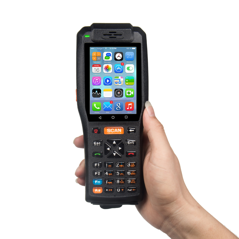 Портативный Android PDA терминал для сбора данных с термопринтером RFID считыватель смарт-карт лазерный сканер штрих-кодов промышленный