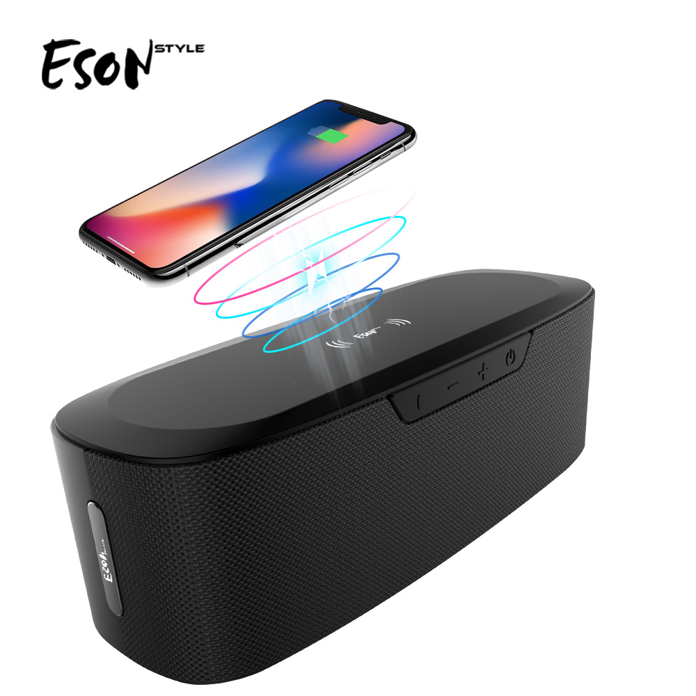 Портативный внешний аккумулятор Eson Style Amazon, Портативный Hi-Fi динамик 20 Вт 2600 мАч с беспроводной зарядкой и Bluetooth-динамиком
