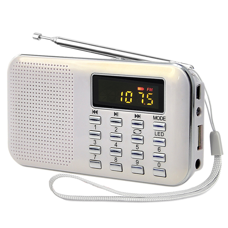 Портативный светодиодный фонарик fm am радио mp3 радио с usb sd