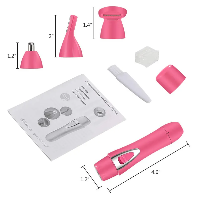 2023 New 4 in 1 Electric Facial Eyebrow Epilator Ear And Nose Hair Trimmer for Women