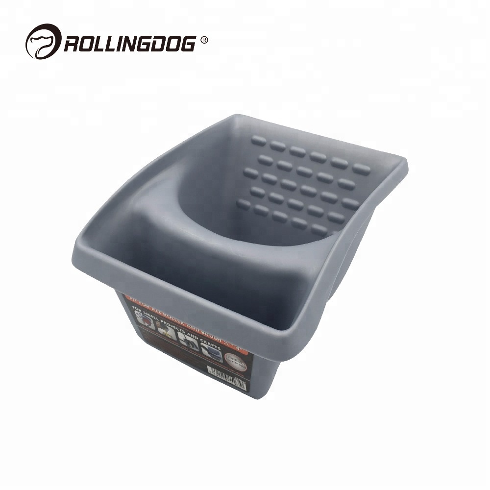 ROLLINGDOG Chinese 4 inch Patented Craft Plastic Paint Cup Acrylic Paint Pots Use Brushes and Mini Roller at the Same Time