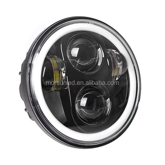 Светодиодный прожектор Morsun 5-3/4, 5,75 дюйма, 45 Вт, светодиодная фара H4 plug chrome 5,75 для Мотоциклов Harley
