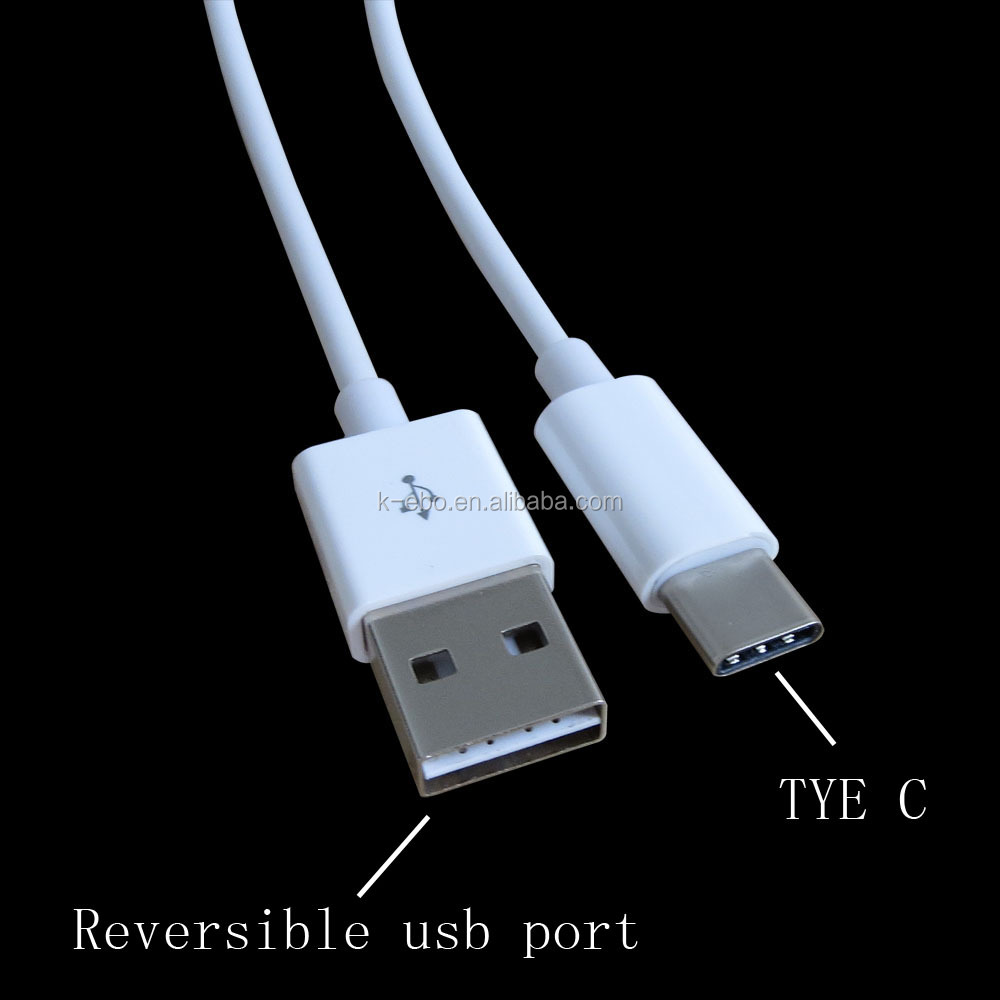 Reversible USB Type C Cable Double Sided Charging for Type C phones and tablets 1meter.