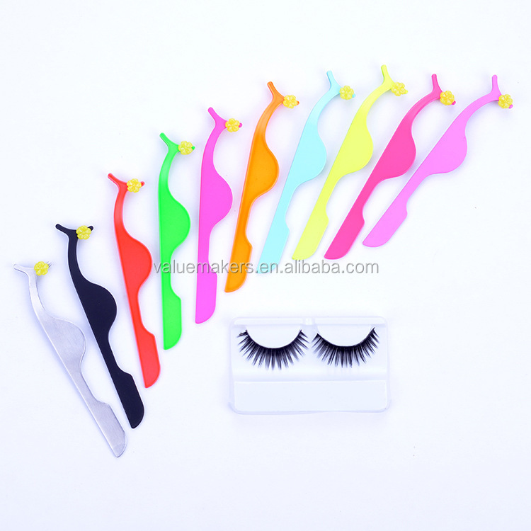 Best Sale Custom Logo Eyelashes Extension Clamp Auxiliary Tweezers Clips Plastic Eye Lash Rose gold