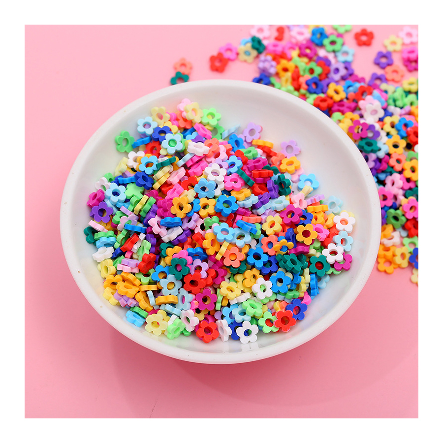 5 mm 500 Grams Polymer Clay Flowers with Hole Sprinkles for Slime