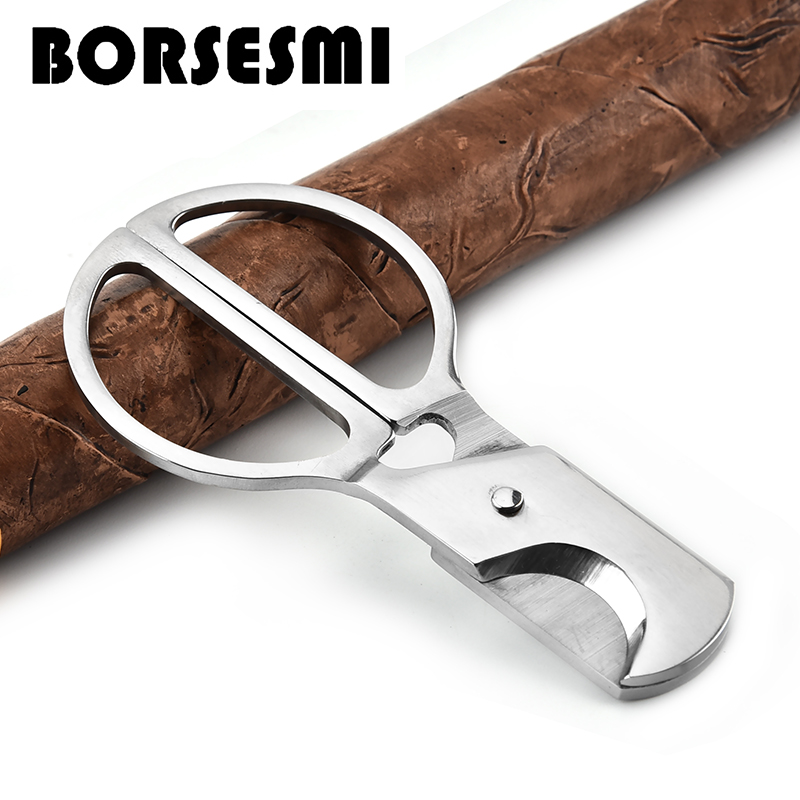 Wholesale Stainless steel cigar scissors hand tobacco cutter smoking accessories portable cigar cutter cigar logo custom
