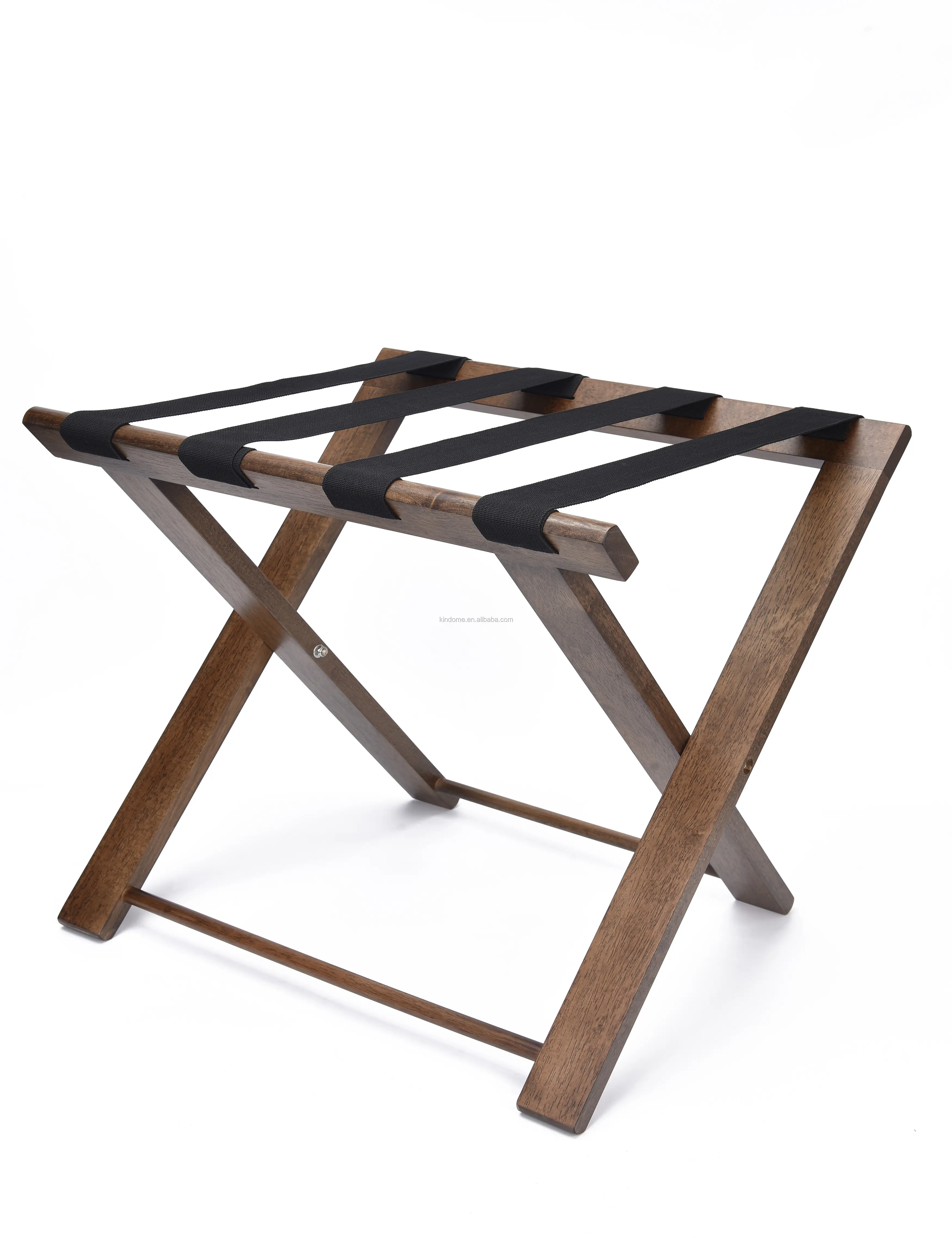 Folding luxury wooden material antique color hotel luggage rack for bedroom