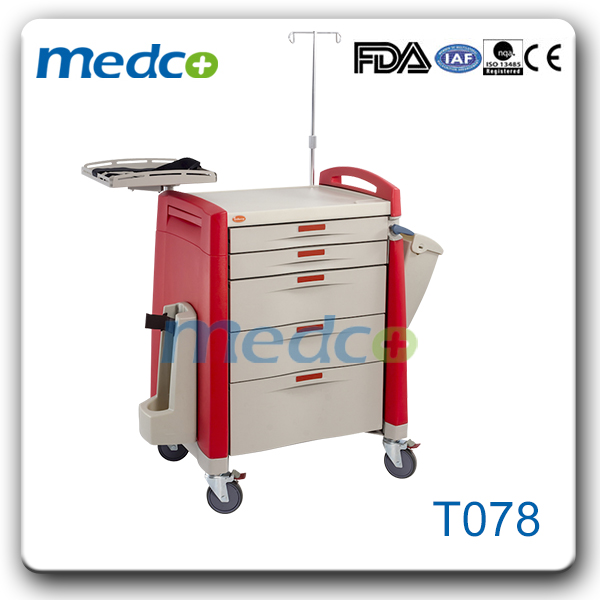 CE & ISO ABS Медицинская аварийная тележка T078