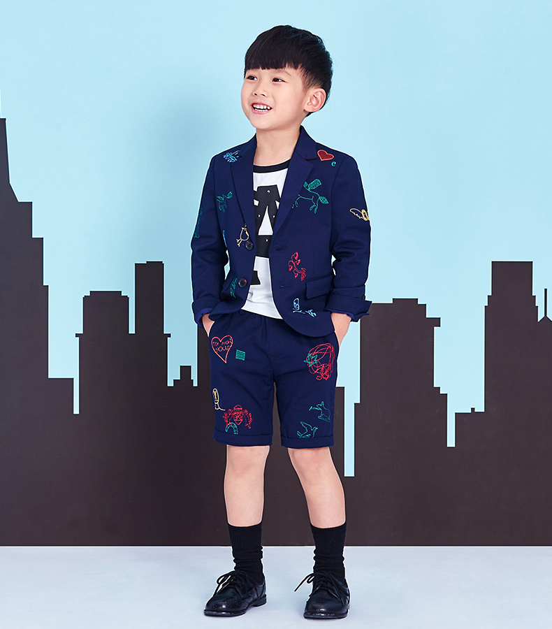 Kids fashion embroidery blazer and pant