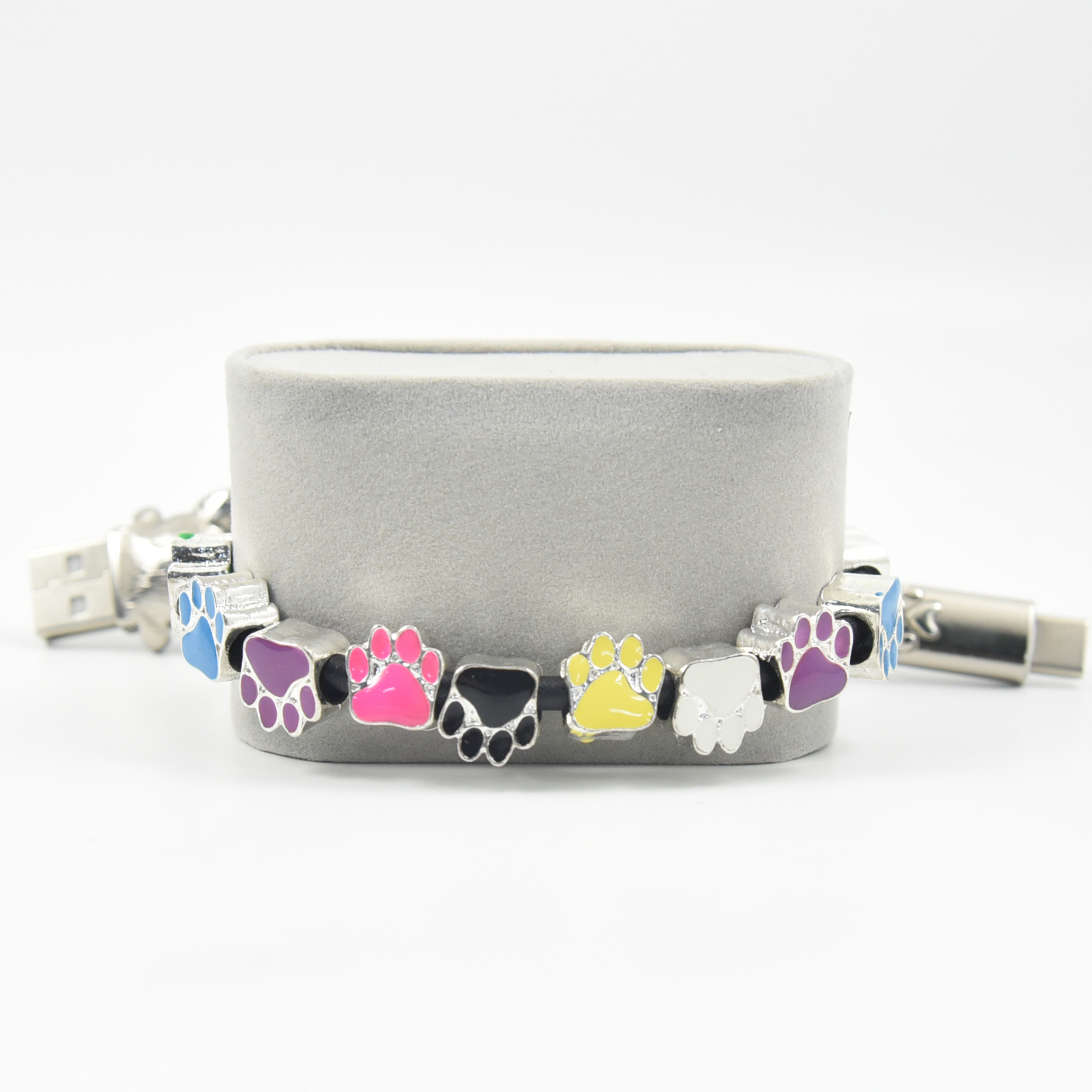 Customize Leather and Zinc Alloy USB Cable 2 IN 1 Design Unique Animal Connector Bracelet Cable For Mobile Phone